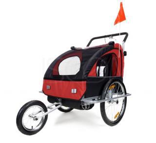 Přívěsný vozík za kolo pro 2 osoby JOGGER - červený