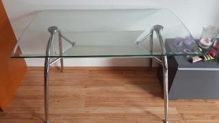 Jídelní stůl chrom/sklo 120x70cm, 12mm