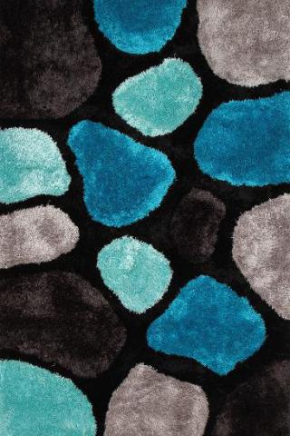 3D koberec černo-modrý