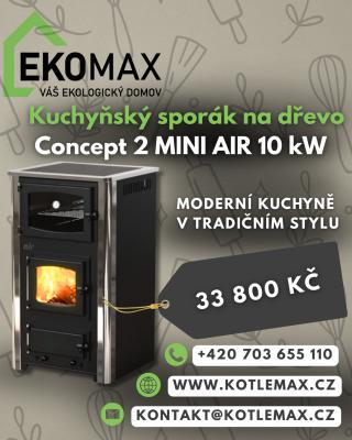 Kuchyňský sporák Concept 2 na dřevo MINI AIR 10Kw